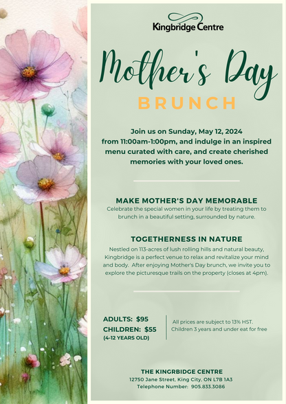 MOTHER'S DAY BRUNCH AT THE KINGBRIDGE CENTRE
